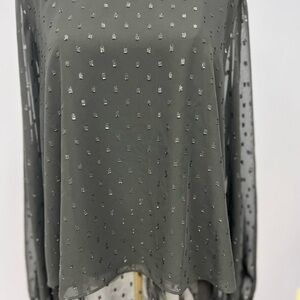 Apt. 9 Charcoal Blouse with Metallic Details